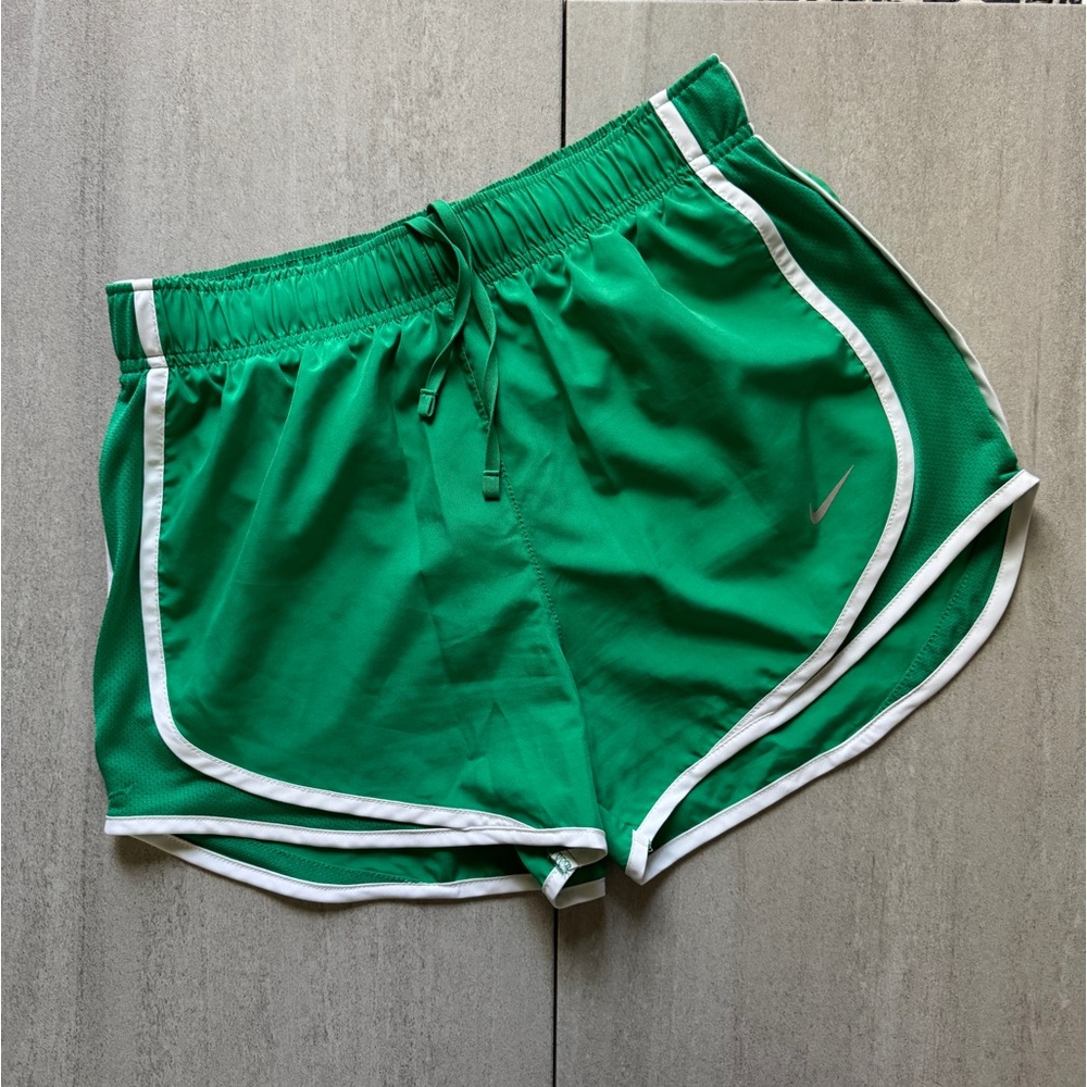 Nike Women's Green and White Athletic Shorts - Picture 2 of 6